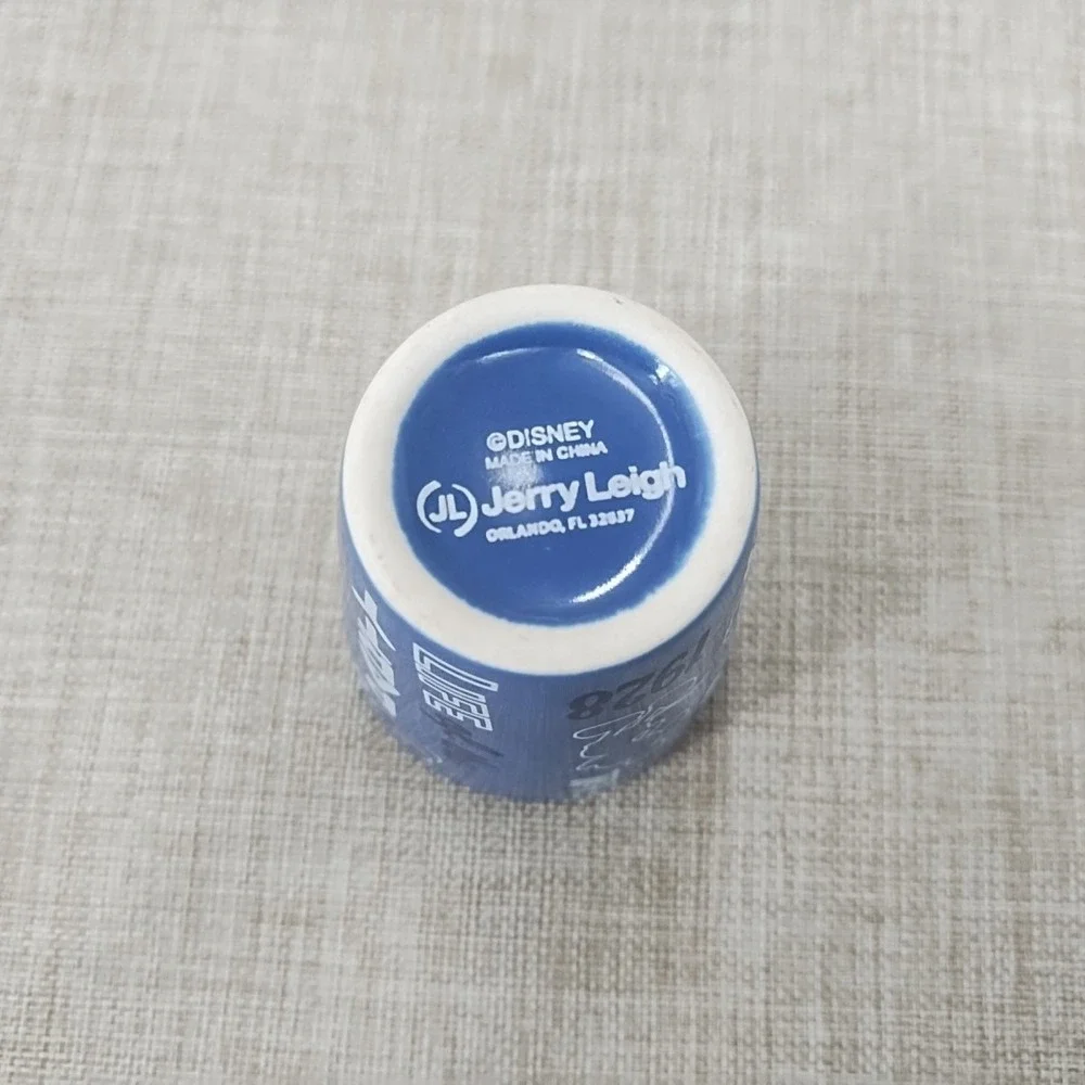 Mickey Mouse Ceramic Shot Glass Jerry Leigh Legend Mouse Party Blue Disney